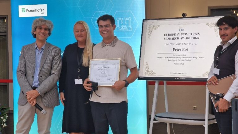 European Biometrics Research Award 2024 sodelavcu UL FE