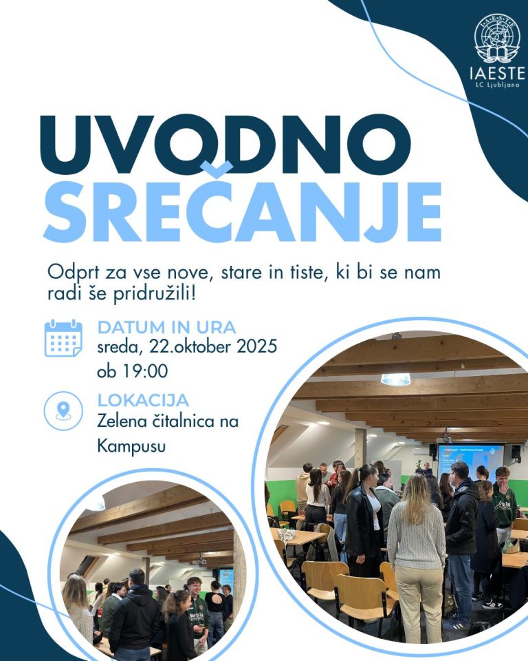 Uvodno srečanje IAESTE LC Ljubljana