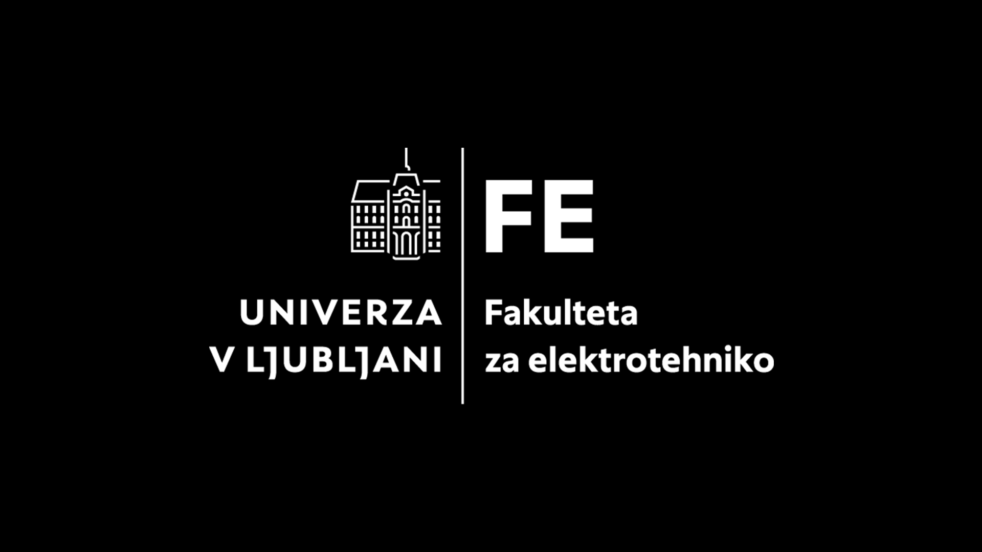 Logotip fakultete na črni podlagi.